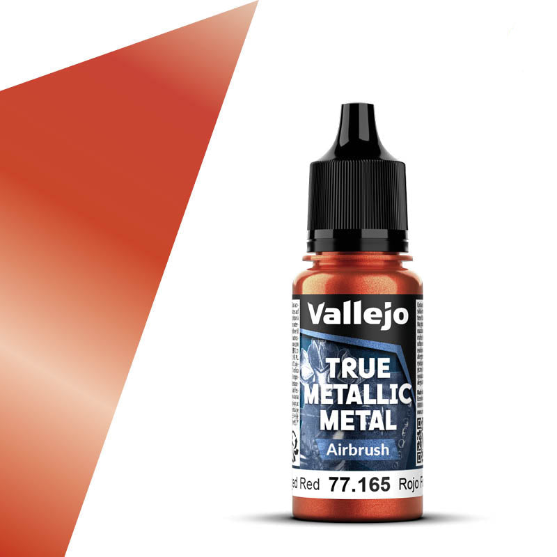 77.165 - Vallejo True Metalic Metal Airbrush Colour - Forged Red - 18 ML
