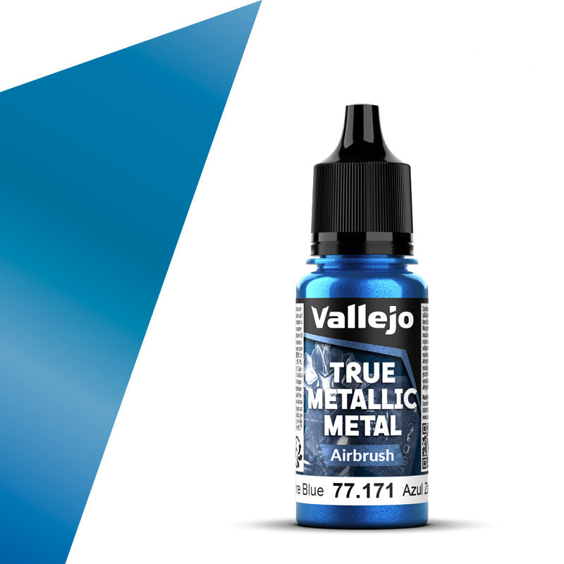 77.171 - Vallejo True Metalic Metal Airbrush Colour - Sapphire Blue - 18 ML