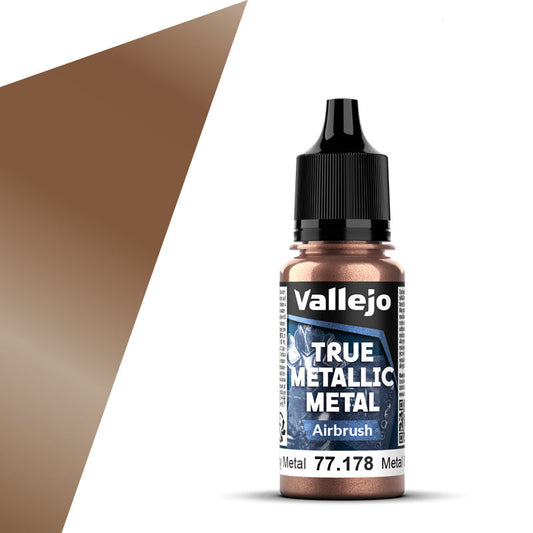 77.178 - Vallejo True Metalic Metal Airbrush Colour - Rusty Metal - 18 ML