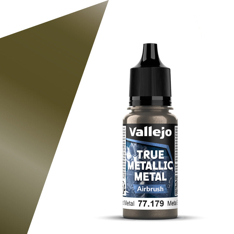 77.179 - Vallejo True Metalic Metal Airbrush Colour - Aged Metal - 18 ML