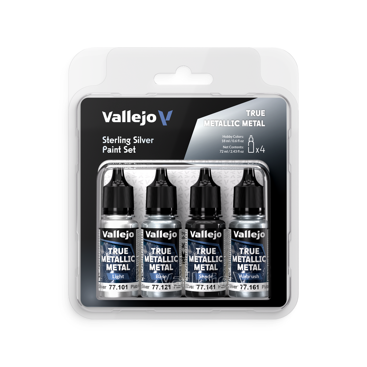 77.251 - Vallejo True Metalic Metal - Sterling Silver Set - (4x18 ML)
