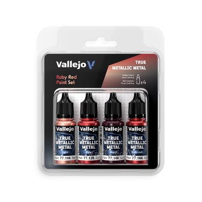77.254 - Vallejo True Metalic Metal - Ruby Red Set - (4x18 ML)