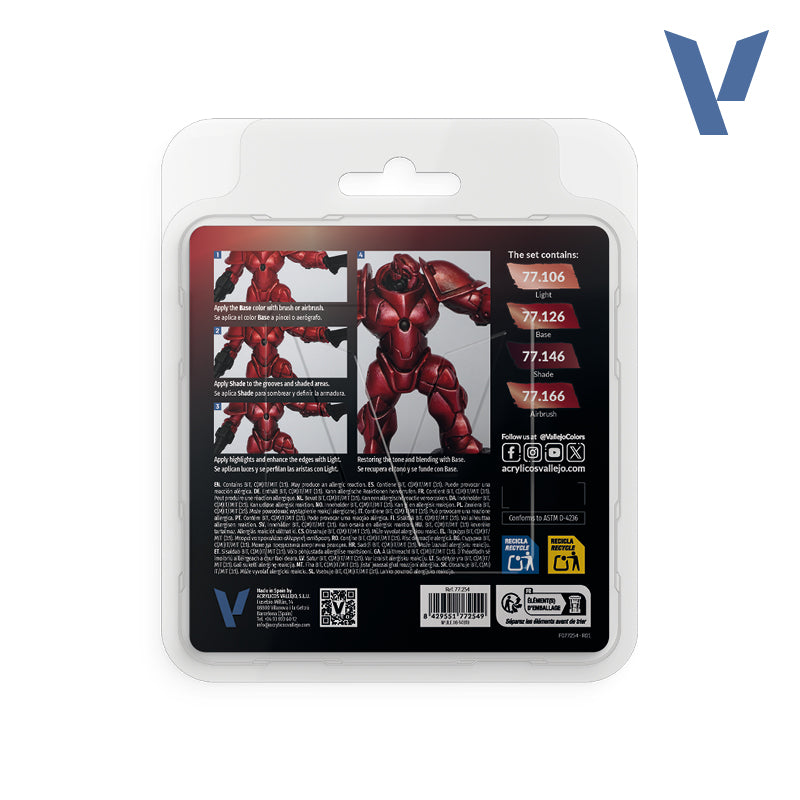 77.254 - Vallejo True Metalic Metal - Ruby Red Set - (4x18 ML)