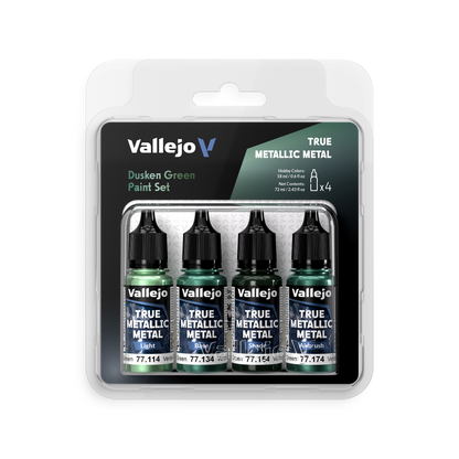 77.257 - Vallejo True Metalic Metal - Dusken Green Set - (4x18 ML)