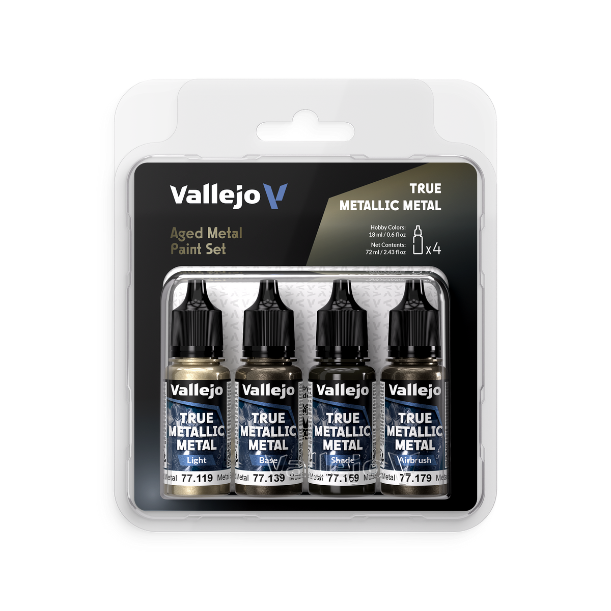 77.258 - Vallejo True Metalic Metal - Aged Metal Set - (4x18 ML)