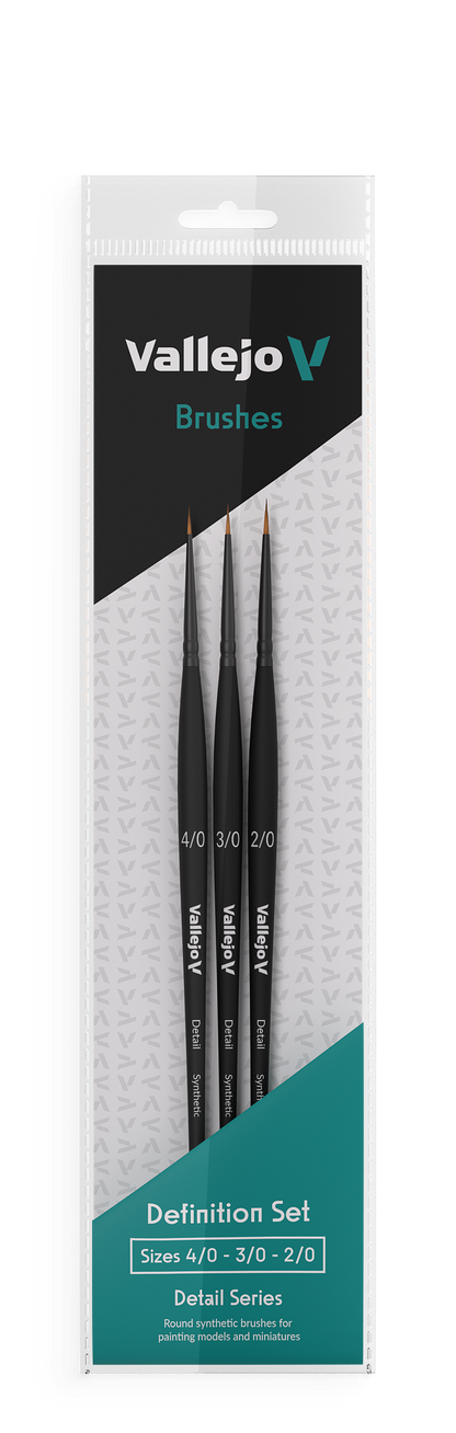 B02990 Vallejo Detail Brushes - Definition Set (Sizes 4/0, 3/0 & 2/0)