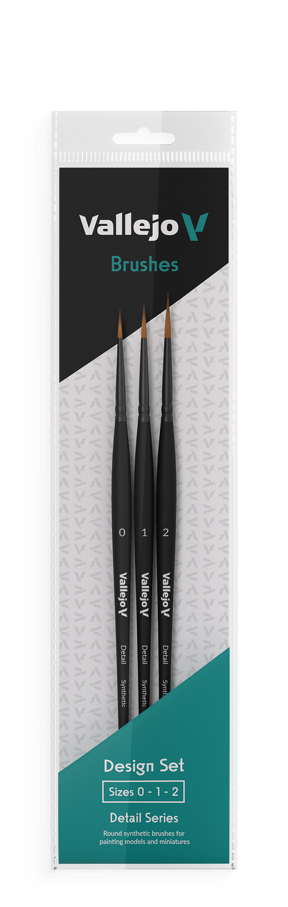 B02991 Vallejo Detail Brushes - Design Set (Sizes 0, 1 & 2)