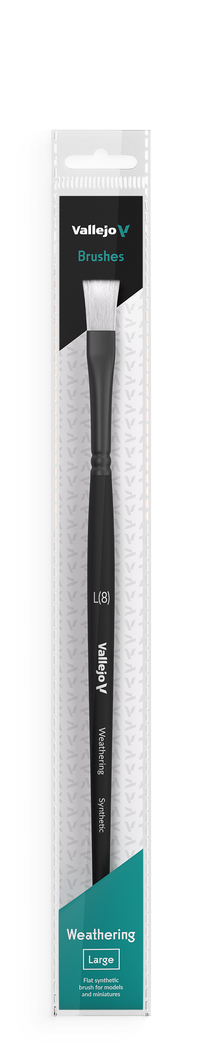 B09003 Vallejo Weathering Brushes - Flat Synthetic Brush (Large)
