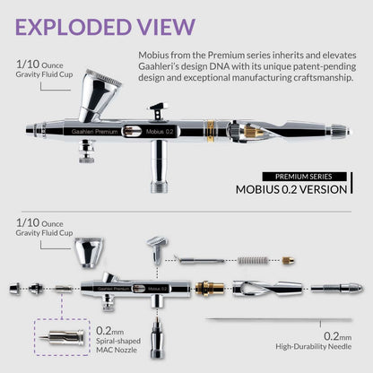 Gaahleri Premium Series - GHPM Mobius 0.2mm Airbrush