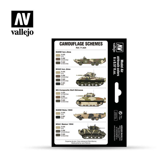 71.624 Vallejo Model Air Set - AFV Colour Series - 71624 WWII USMC Colors Sand Patterns 1942-1945