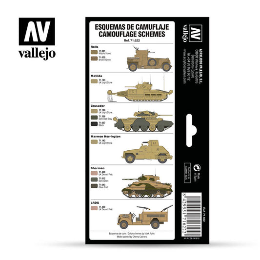 71.622 Vallejo Model Air Set - AFV Colour Series - 71622 WWII British Colors Africa 1939-1943
