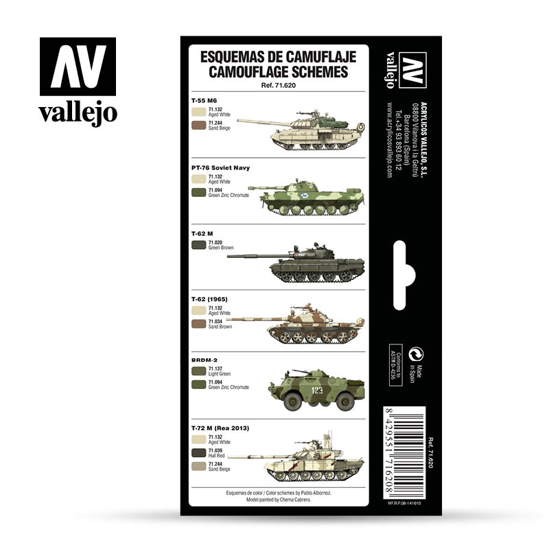 71.620 Vallejo Model Air Set - AFV Colour Series - Cold War & Modern Russian Desert Patterns 71620