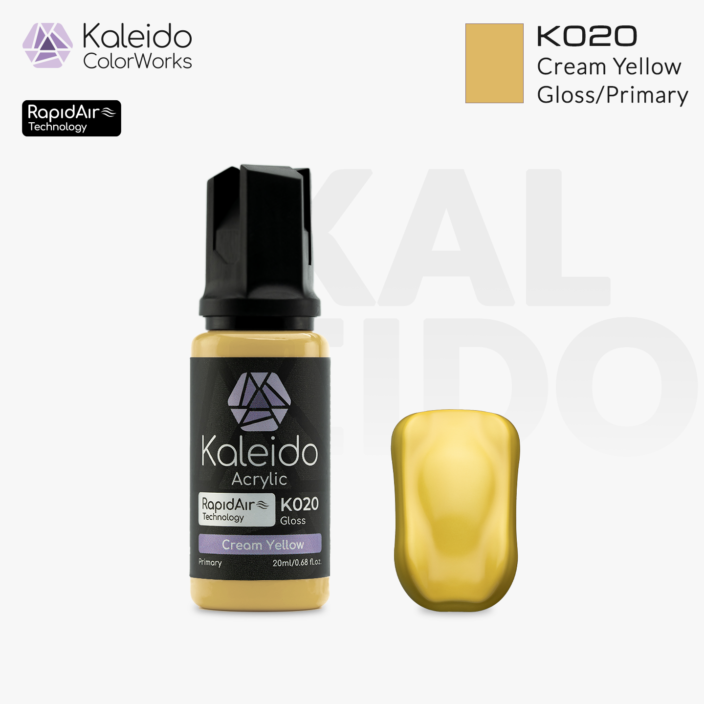 K020 Gaahleri Kaleido ColorWorks - Primary Colors - Cream Yellow 20ml