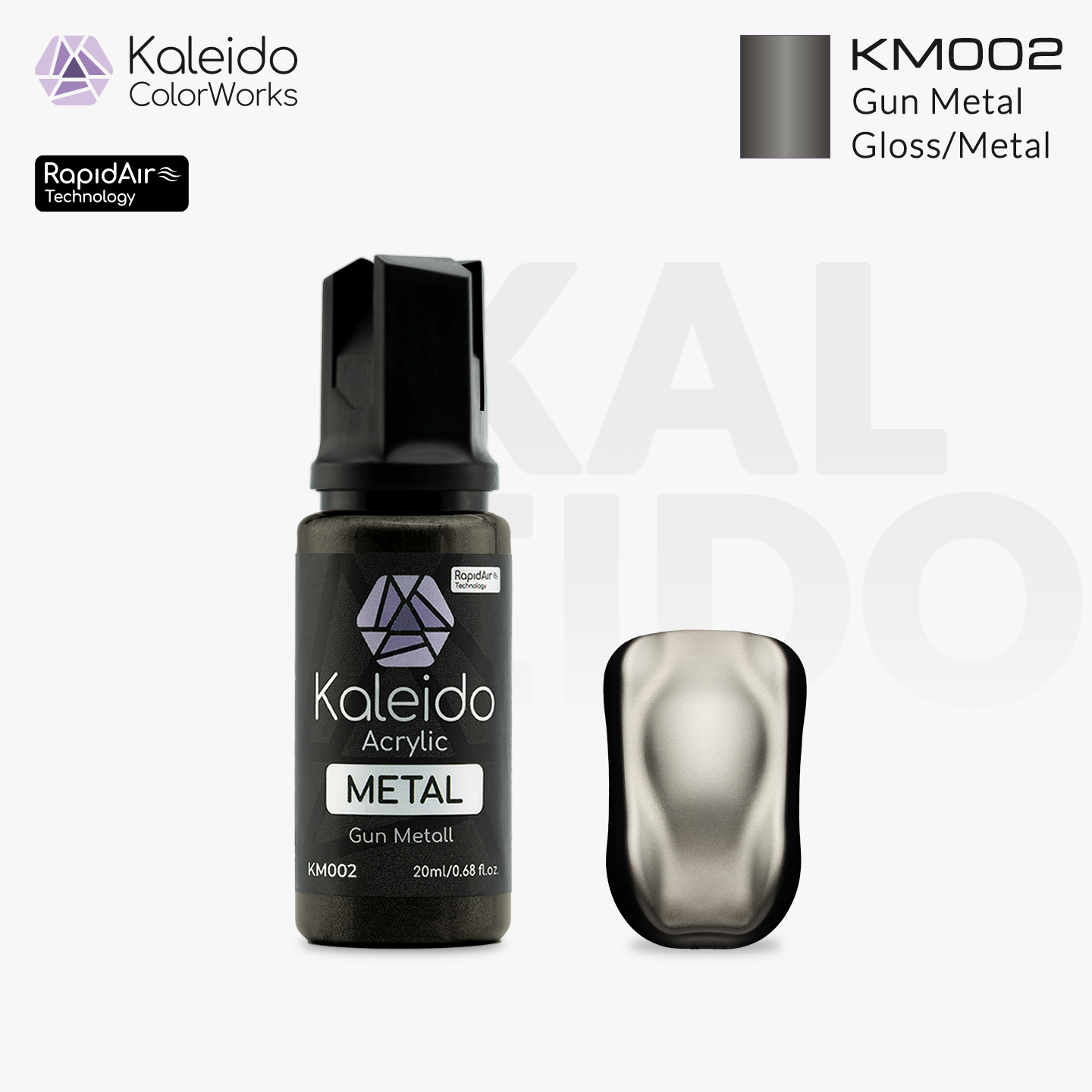 KM002 Gaahleri Kaleido ColorWorks - Metal Colors - Gun Metal 20ml