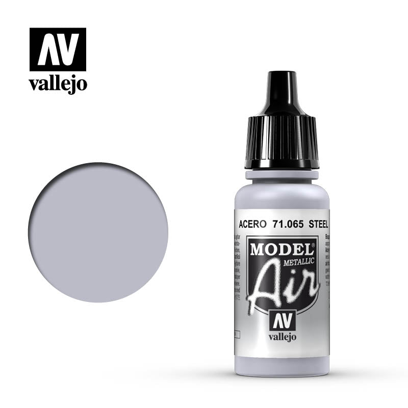 71.065 Vallejo Model Air - Steel (Metallic) - 17 ML