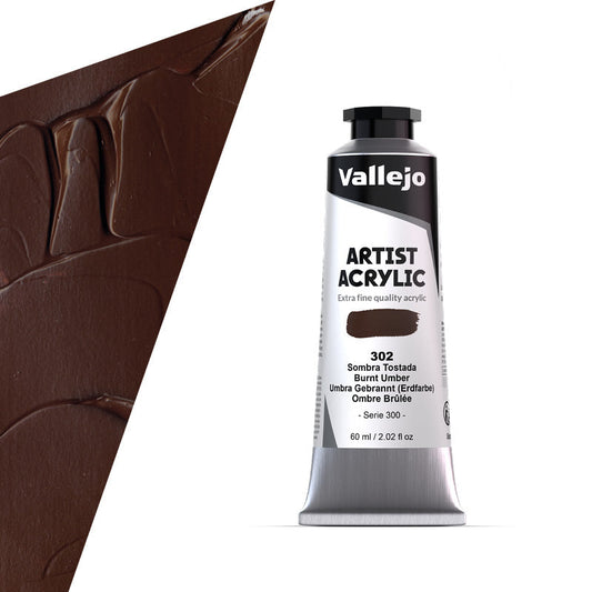 16.302 Vallejo Artist Acrylic - Burnt Umber - 60 ML