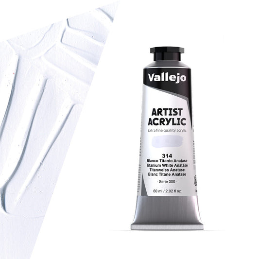 16.314 Vallejo Artist Acrylic - Titanium White Anatase - 60 ML
