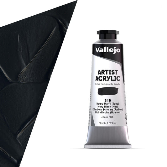 16.319 Vallejo Artist Acrylic - Ivory Black - 60 ML
