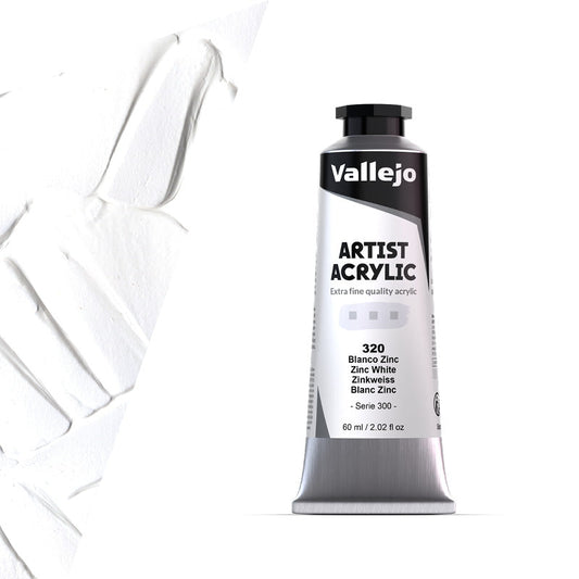 16.320 Vallejo Artist Acrylic - Zinc White - 60 ML