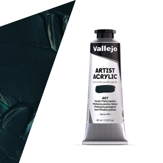 16.407 Vallejo Artist Acrylic - Phthalocyanine Green - 60 ML