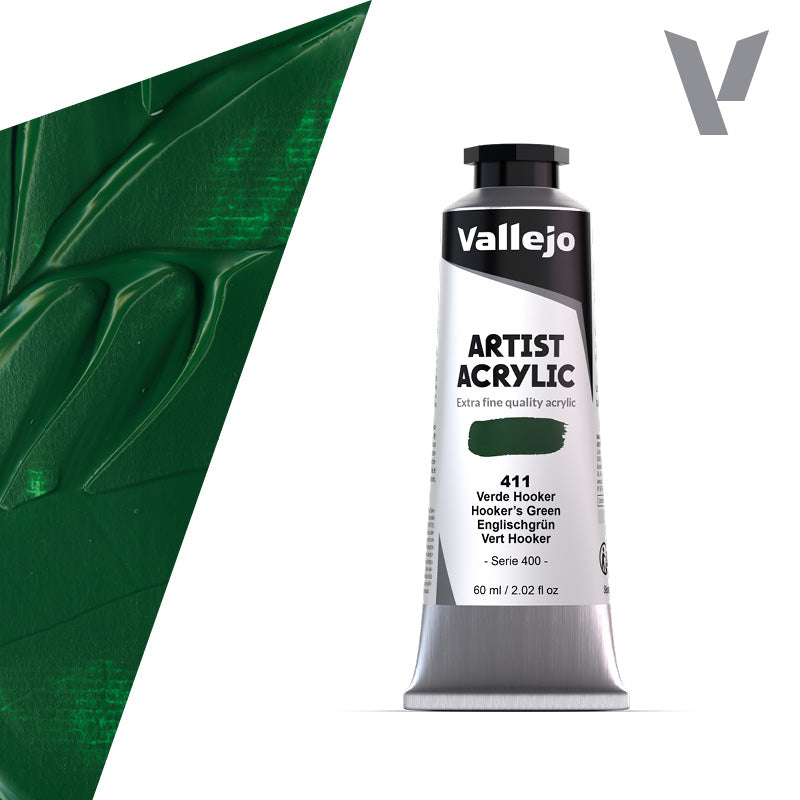 16.411 Vallejo Artist Acrylic - Hooker’s Green - 60 ML