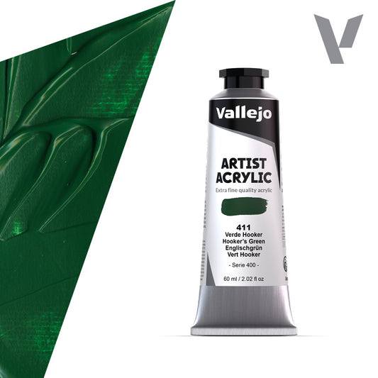16.411 Vallejo Artist Acrylic - Hooker’s Green - 60 ML