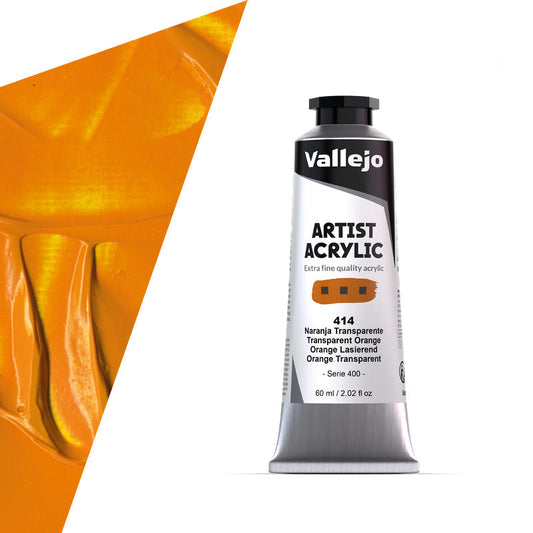 16.414 Vallejo Artist Acrylic - Transparent Orange - 60 ML