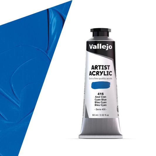 16.416 Vallejo Artist Acrylic - Cyan Blue - 60 ML
