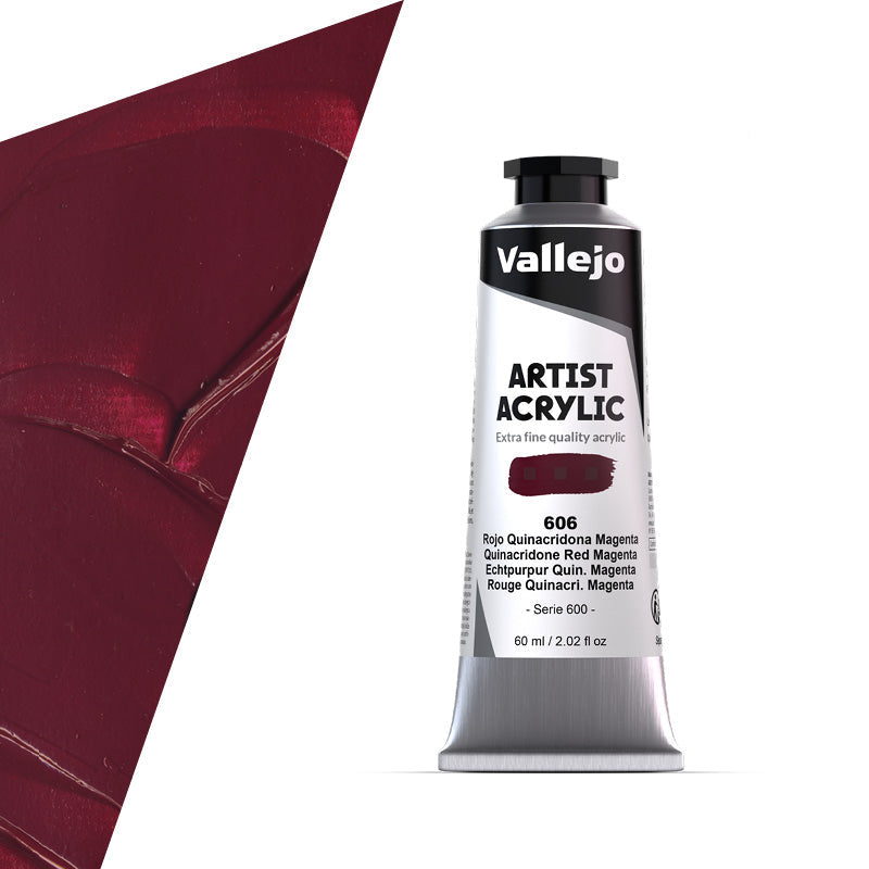 16.606 Vallejo Artist Acrylic - Quinacridone Red Magenta - 60 ML