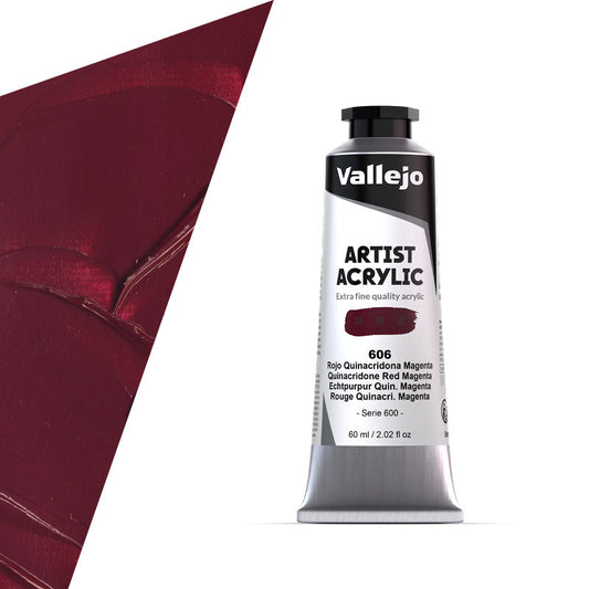 16.606 Vallejo Artist Acrylic - Quinacridone Red Magenta - 60 ML