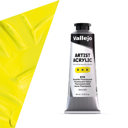16.616 Vallejo Artist Acrylic - Fluorescent Yellow - 60 ML