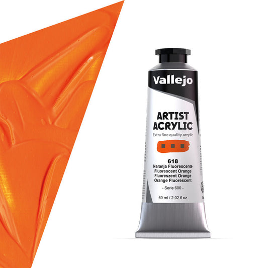16.618 Vallejo Artist Acrylic - Fluorescent Orange - 60 ML