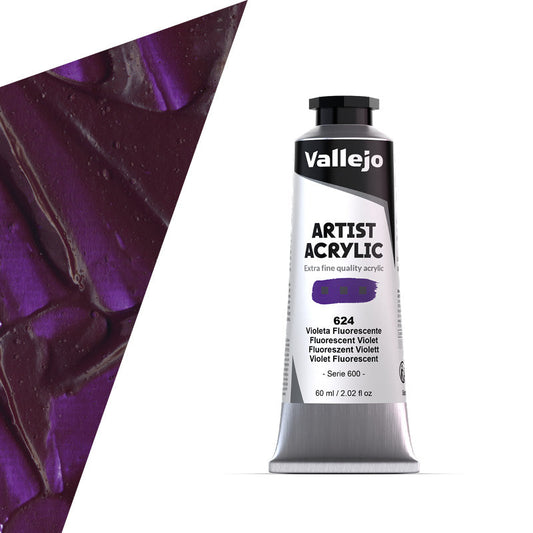 16.624 Vallejo Artist Acrylic - Fluorescent Violet - 60 ML