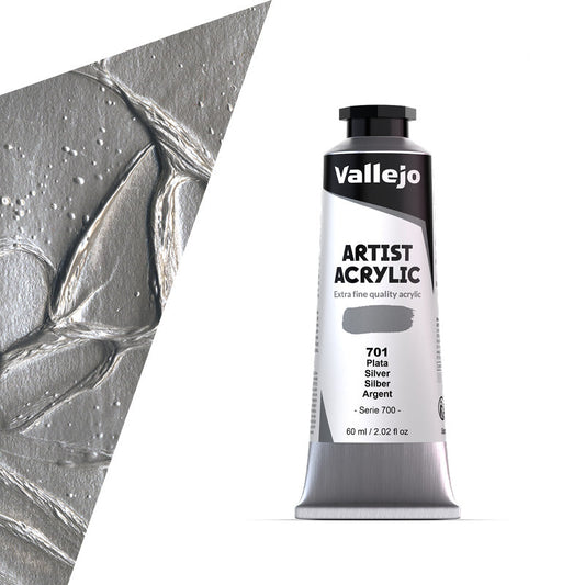 16.701 Vallejo Artist Acrylic - Silver - 60 ML