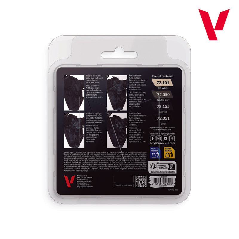 72.393 Vallejo Game Colour Set - Black Colour (4 x 18ML)