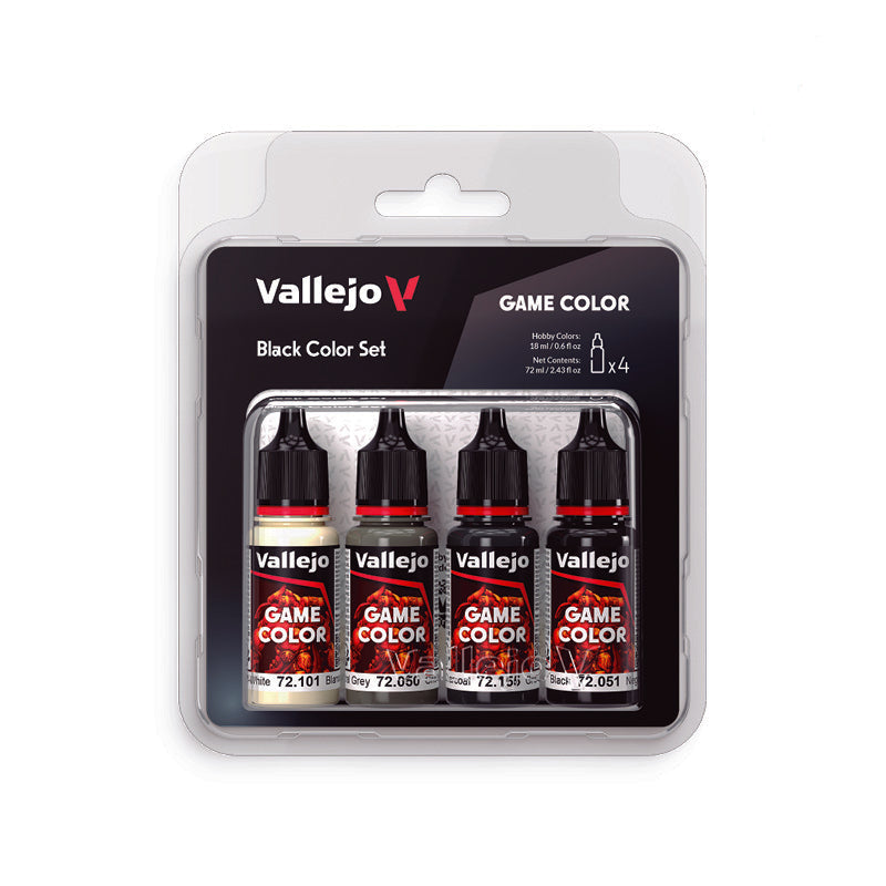 72.393 Vallejo Game Colour Set - Black Colour (4 x 18ML)