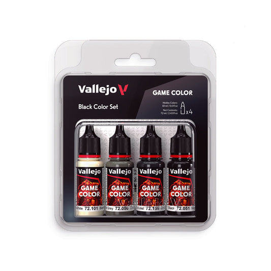 72.393 Vallejo Game Colour Set - Black Colour (4 x 18ML)