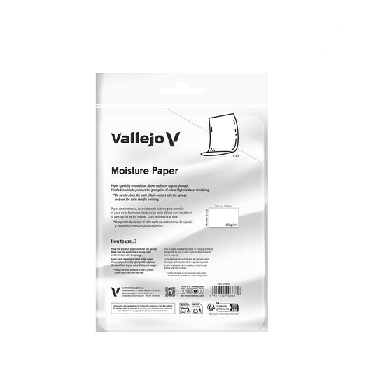 B90003 Vallejo Moisture Paper for Wet Palette - 30 Sheets