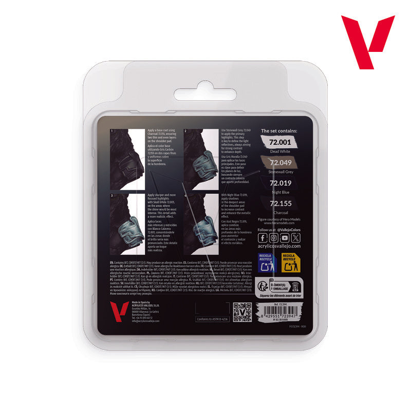 72.394 Vallejo Game Colour Set - Silver NMM (4 x 18ML)