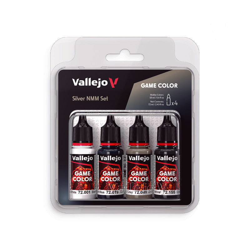 72.394 Vallejo Game Colour Set - Silver NMM (4 x 18ML)