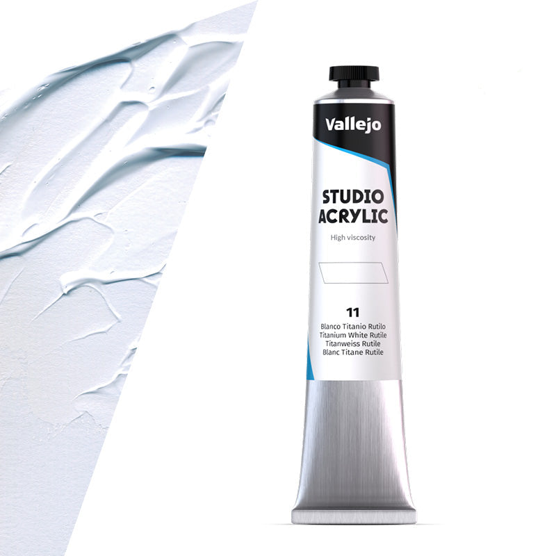 21.011 Vallejo Studio Acrylics - Titanium White Rutile - 58 ML