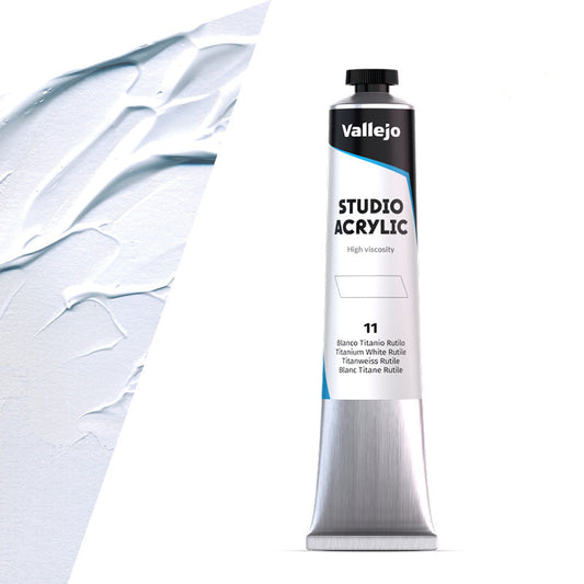 21.011 Vallejo Studio Acrylics - Titanium White Rutile - 58 ML