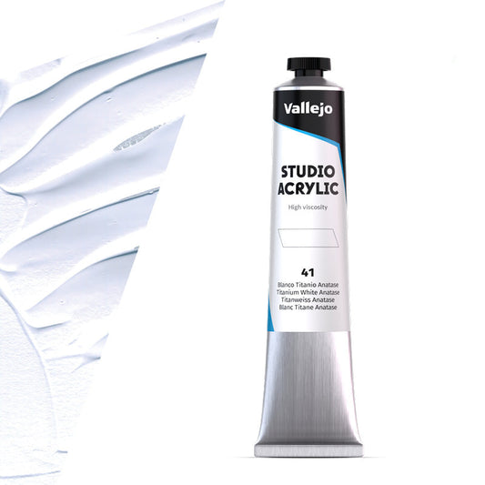 21.041 Vallejo Studio Acrylics - Titanium White Anatase - 58 ML