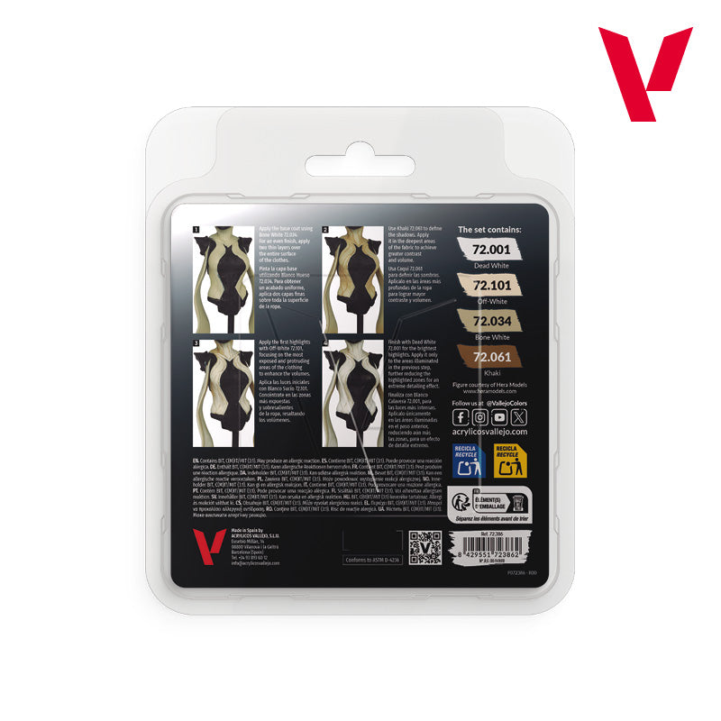 72.386 Vallejo Game Colour Set - White Color (4 x 18ML)