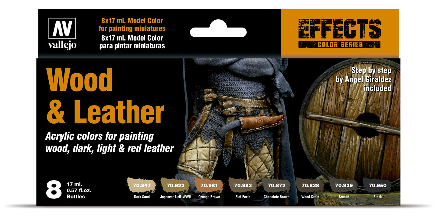 Vallejo Model Colour - 70.182 Wood and Leather Paint Set 70182