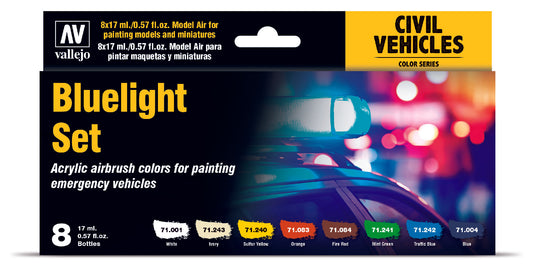 71.154 Vallejo Model Air Set - Bluelight Set - Civil Vehicles Colour Series 71154