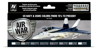 71.155 Vallejo Model Air Set - US Navy & USMC colors from 70’s to present 71155