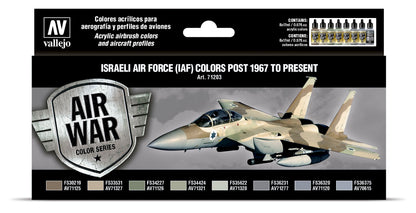 71.203 Vallejo Model Air Set - Airwar Color Series - Israeli Air Force (IAF) colors Post 1967 to Present 71203