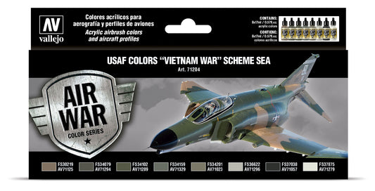 71.204 Vallejo Model Air Set - Airwar Colour Series - USAF colors “Vietnam War” Scheme SEA (South East Asia) 71204