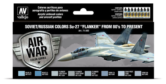 71.602 Vallejo Model Air Set - Soviet/Russian colors Su-27 “Flanker” from 80’s to present 71602